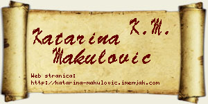 Katarina Makulović vizit kartica